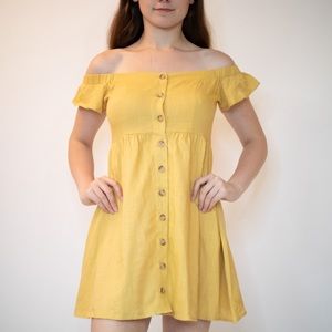 Yellow Pacsun Off Shoulder Dress